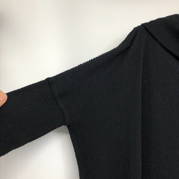 Free People Black Juicy Black Ribbed Knit Cowl Neck Tunic Top size XS - Picture 14 of 16